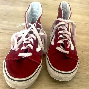 Burgundy high top vans